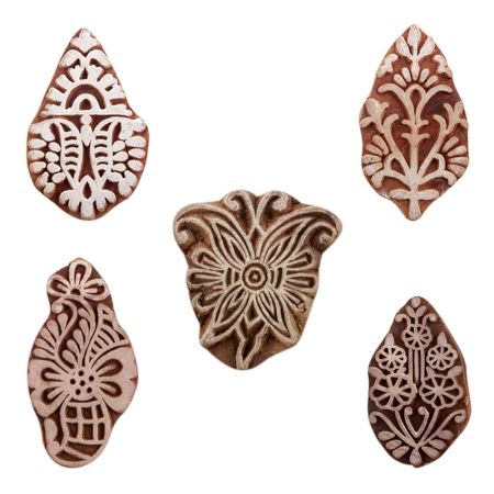 Set of 5 Piece New Mix Wooden Printing Blocks